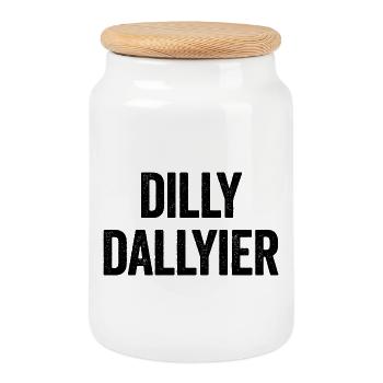 Dilly Dallyier Procrastinate Dredle Dilly Dally - Keksdose mit Holzdeckel - Weiß - Vorne