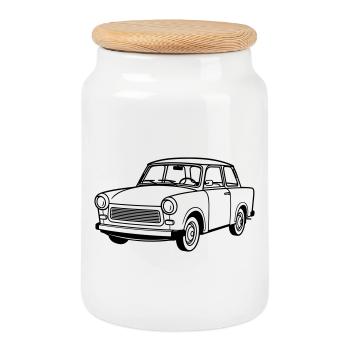 Trabi 601 Coupé - Keksdose mit Holzdeckel - Weiß - Vorne