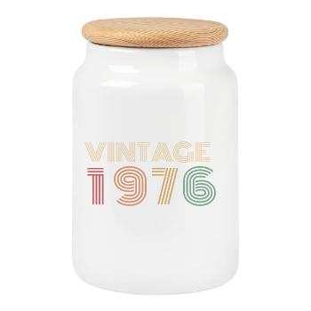 Neon Retro 80 Jahre Achtzigjähriger Geburtstag 1946 - Keksdose mit Holzdeckel - Weiß - Vorne