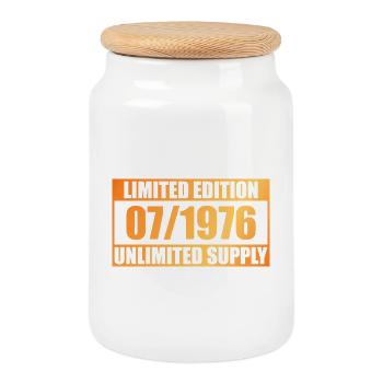 50th Anniversary Limited Edition - ꝏ Supply 07/1976 - Cookie Jar with Wooden Lid - white - Front