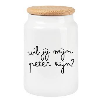 Do you want to be my godfather? - Cookie Jar with Wooden Lid - white - Front