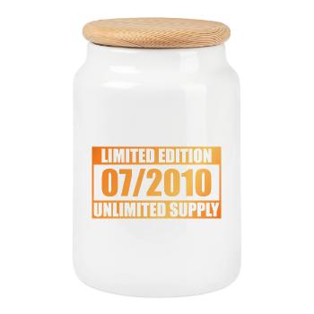 16th Anniversary Limited Edition - ꝏ Supply 07/2010 - Cookie Jar with Wooden Lid - white - Front