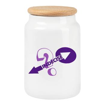 Undecided - Cookie Jar with Wooden Lid - white - Front