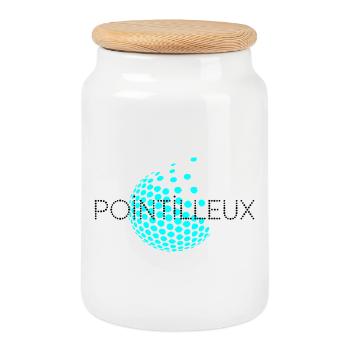 Picky - Cookie Jar with Wooden Lid - white - Front