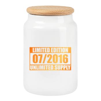 10th Anniversary Limited Edition - ꝏ Supply 07/2016 - Cookie Jar with Wooden Lid - white - Front