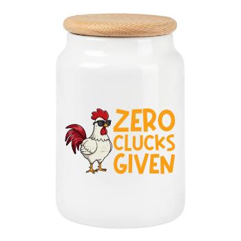 Farmer Rooster Flock Poultry Chicken - Keksdose mit Holzdeckel - Weiß - Vorne