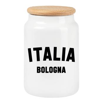 BOLOGNA Italia Italy Italien - Keksdose mit Holzdeckel - Weiß - Vorne