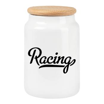 6061912 121984375 racing - Keksdose mit Holzdeckel - Weiß - Vorne