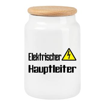 hauptleiter - Keksdose mit Holzdeckel - Weiß - Vorne