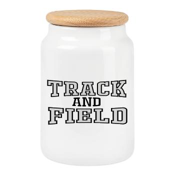 Track and Field - Cookie Jar with Wooden Lid - white - Front