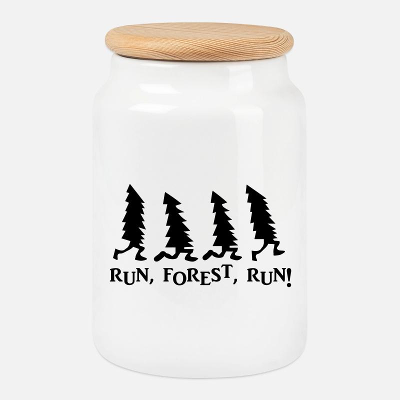 Run Forest Run Weihnachten - Keksdose mit Holzdeckel - Weiß