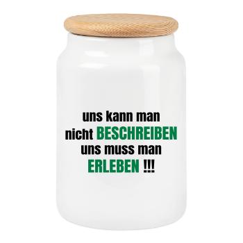 Freundschaft - Keksdose mit Holzdeckel - Weiß - Vorne