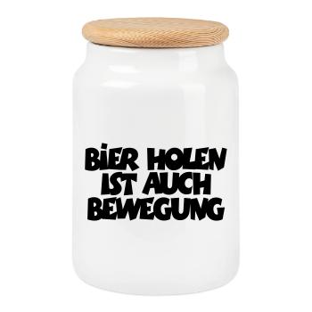 Faites bière est également un mouvement - Boîte à biscuits avec couvercle en bois - blanc - Devant