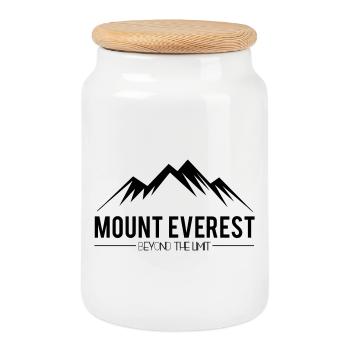 Mont Everest au-delà de la limite - Boîte à biscuits avec couvercle en bois - blanc - Devant