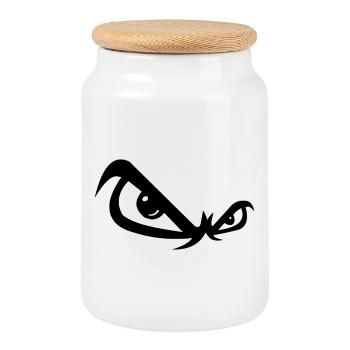 Mauvais regard - Boîte à biscuits avec couvercle en bois - blanc - Devant