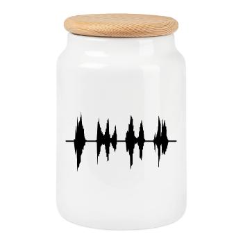 audio - Keksdose mit Holzdeckel - Weiß - Vorne