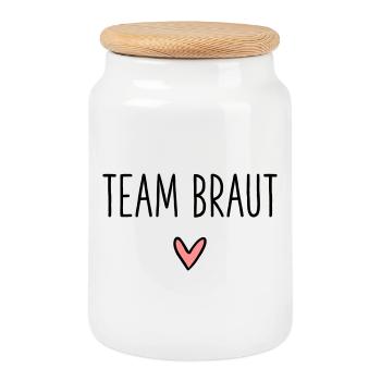 Douche nuptiale équipe mariée coeur mariée partie - Boîte à biscuits avec couvercle en bois - blanc - Devant