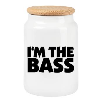 I'm the Bass 2 (EU) - Cookie Jar with Wooden Lid - white - Front