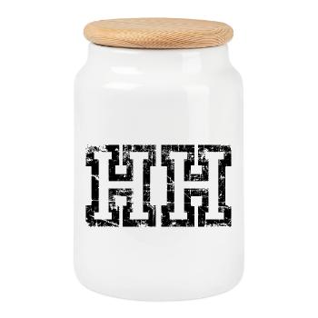 HH Hamburg (Vintage/Weiß) - Keksdose mit Holzdeckel - Weiß - Vorne