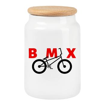 T-shirt BMX Dirt-Jump pour enfants et motards - Boîte à biscuits avec couvercle en bois - blanc - Devant