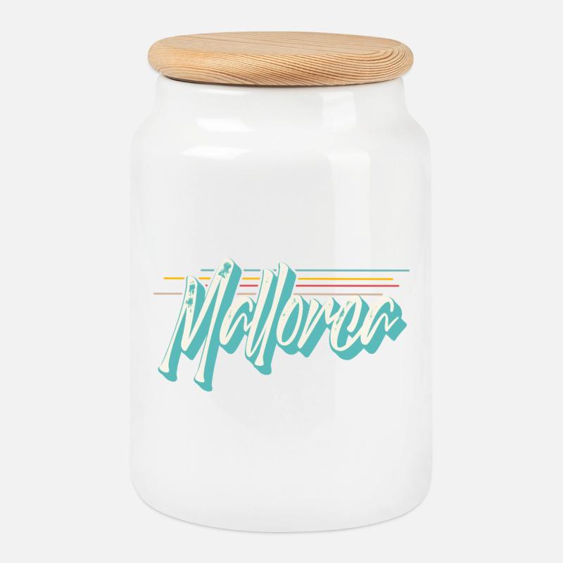 Mallorca - Keksdose mit Holzdeckel - Weiß