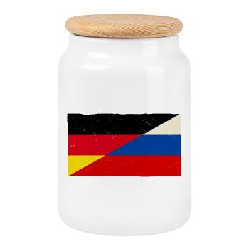 Drapeau vintage de l’Allemagne et de la Russie - Boîte à biscuits avec couvercle en bois - blanc - Devant