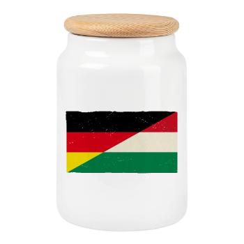 Drapeau vintage de l’Allemagne et de la Hongrie - Boîte à biscuits avec couvercle en bois - blanc - Devant