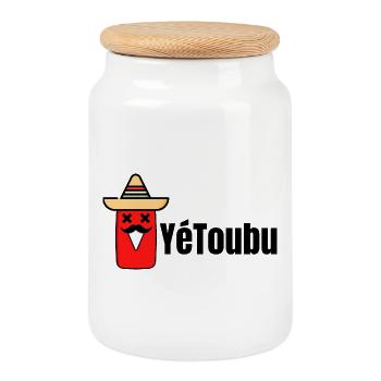 YéToubu - Humour youtube - Humour Apéro - Boîte à biscuits avec couvercle en bois - blanc - Devant