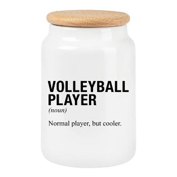 VOLLEYBALL PLAYER Volleyball game - Cookie Jar with Wooden Lid - white - Front