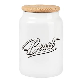 beast mode gym training kraft strong power energy - Keksdose mit Holzdeckel - Weiß - Vorne