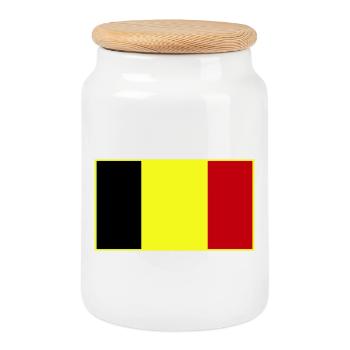 Drapeau tricolore personnalisable - Boîte à biscuits avec couvercle en bois - blanc - Devant