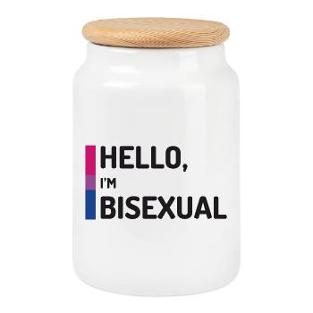 Hallo, ich bin bisexuell - Keksdose mit Holzdeckel - Weiß - Vorne