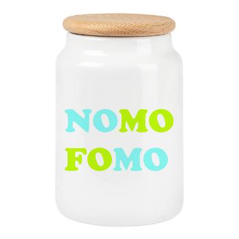 NOMO FOMO Neon Pop - Keksdose mit Holzdeckel - Weiß - Vorne