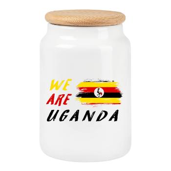 We are Uganda - Cookie Jar with Wooden Lid - white - Front