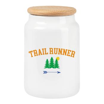 Trailrunner - Keksdose mit Holzdeckel - Weiß - Vorne
