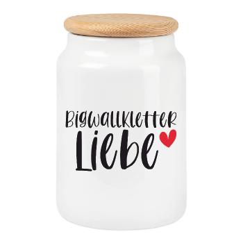 Klettern Bigwall Liebe Berge Geschenk - Keksdose mit Holzdeckel - Weiß - Vorne