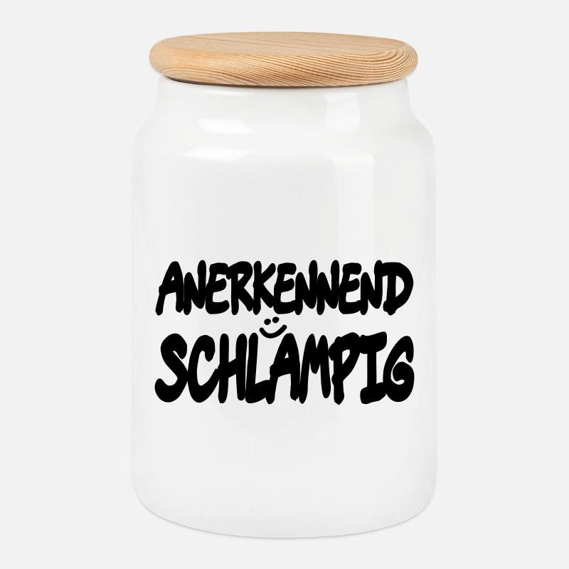 anerkennend schlampig - Keksdose mit Holzdeckel - Weiß
