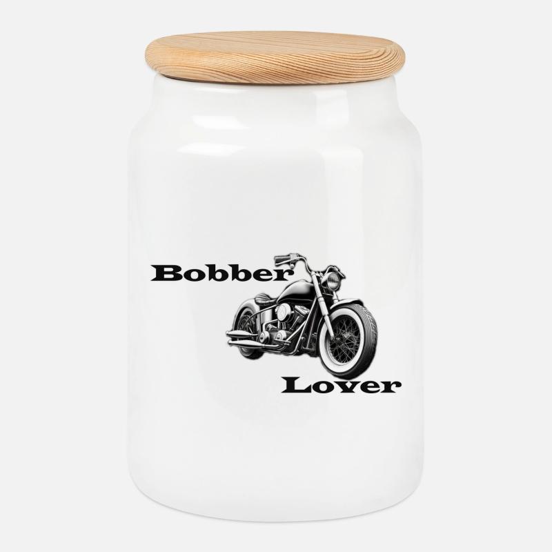 Bobber Lover - Keksdose mit Holzdeckel - Weiß