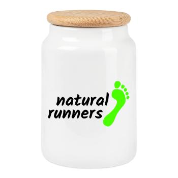 barfuß natural runners 2023 landscape 2-zeilig - Keksdose mit Holzdeckel - Weiß - Vorne