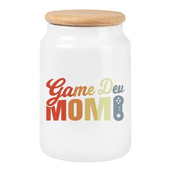 Maman développeuse de jeux - Boîte à biscuits avec couvercle en bois - blanc - Devant