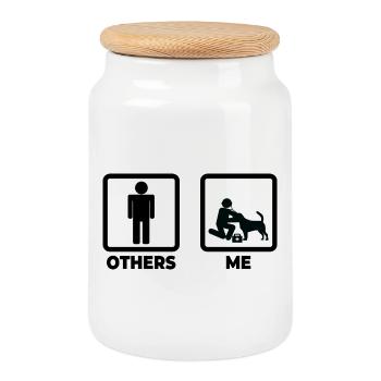Me as a veterinarian - Cookie Jar with Wooden Lid - white - Front