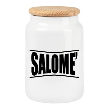 Salomè T-Shirt T-Shirt Geschenkidee - Keksdose mit Holzdeckel - Weiß - Vorne
