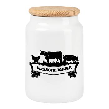 Chemise Meat Etarian Meat Lover - Boîte à biscuits avec couvercle en bois - blanc - Devant