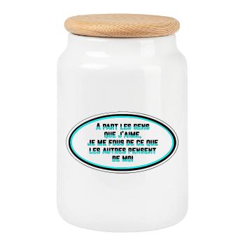 Je me fous de ce que les gens pensent de moi - Boîte à biscuits avec couvercle en bois - blanc - Devant