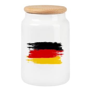 Germany Flag, Viva Germany, A Symbol of Unity - Cookie Jar with Wooden Lid - white - Front