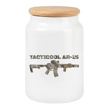 AR-15 - Keksdose mit Holzdeckel - Weiß - Vorne