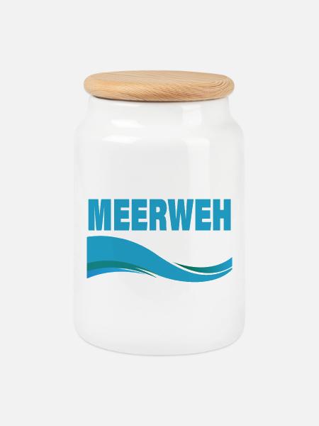MEERWEH - Keksdose mit Holzdeckel - Weiß