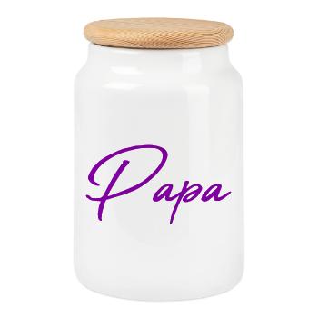HAPPY FATHER'S DAY. DAD. FATHER'S DAY. FATHER - Cookie Jar with Wooden Lid - white - Front