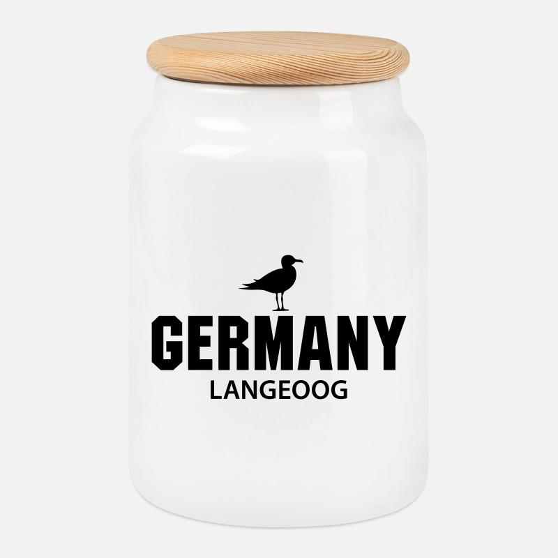 Langeoog GERMANY - Keksdose mit Holzdeckel - Weiß