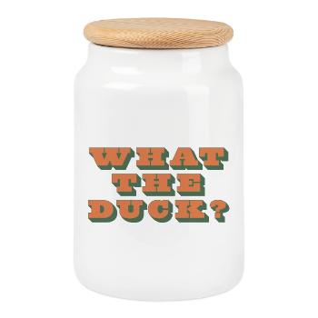What the Duck?! - Keksdose mit Holzdeckel - Weiß - Vorne